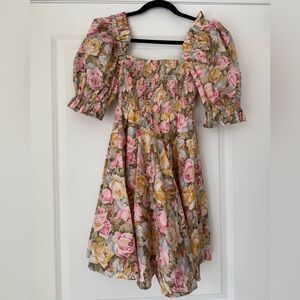 Selkie Maria dress Jardin De Fleurs BNWT - pink and yellow - floral - small